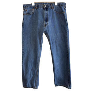 Levis 505 Mens 40x30 Straight Fit Denim Jeans Pants Medium Wash